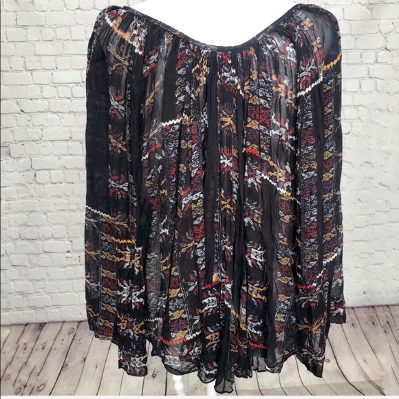FREE PEOPLE  / sheer boho bell sleeves blouse - Picture 5 of 6
